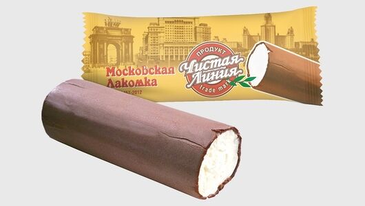 Мороженое пломбир Чистая Линия Московская лакомка Ванильная во взбитой шоколадной глазури 80г