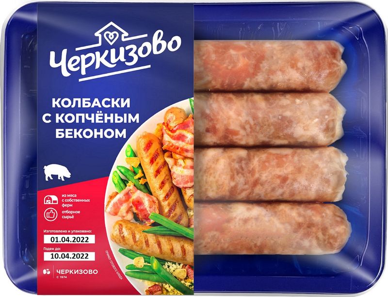 

Колбаски Черкизово с копченым беконом охлажденные 360 г