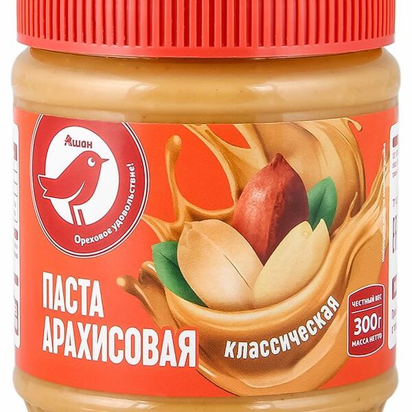 Паста арахисовая АШАН Красная птица классическая