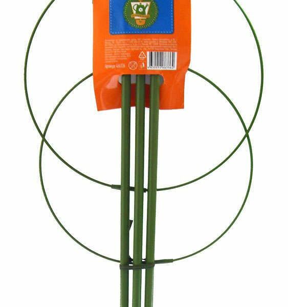 Опора для растений Garden show металлическая круглая с 2 кольцами d 20 см, 40 см