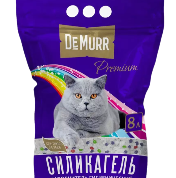 DeMurr Premium Multicolor наполнитель силикагелевый с цветными гранулами 8л, 3.2кг