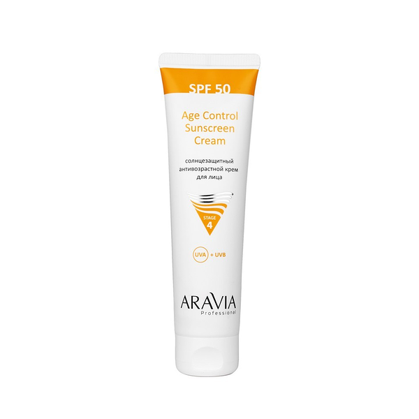 Солнцезащитный антивозрастной крем для лица Aravia Professional Age Control Sunscreen Cream SPF 50 100 мл