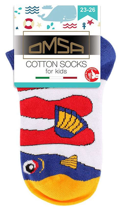 

Носки детские OMSA Kids Calzino, с дизайном рыбки, rosso р.23-26