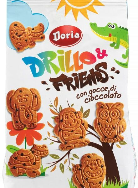 Печенье Doria Drillo & friends сахарное с шоколадной крошкой 350г