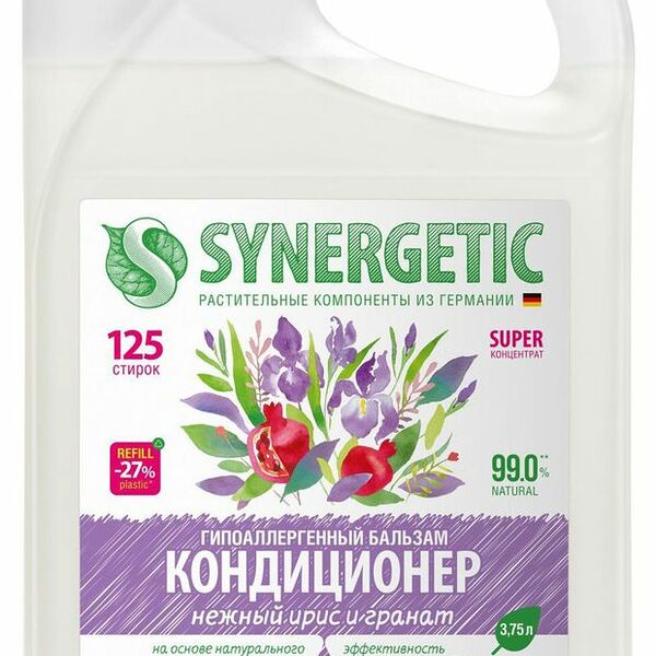 Кондиционер-бальзам для белья Synergetic нежный ирис и гранат 3.75 л