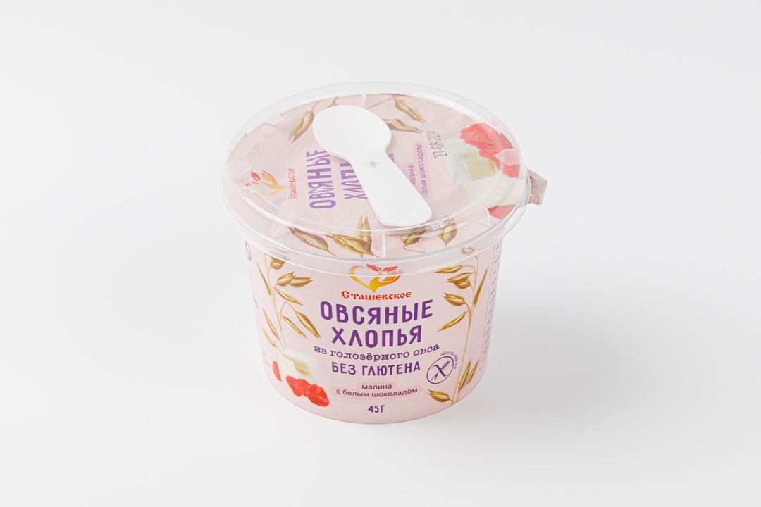 

Хлопья овсяные Сташевское с белым шоколадом и малиной в стаканчике 45 г