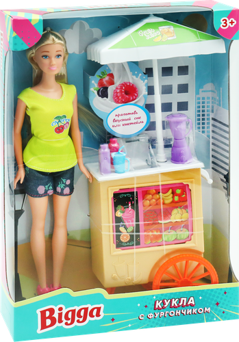 

Набор игровой Bigga Кукла с фургончиком, 6 предметов