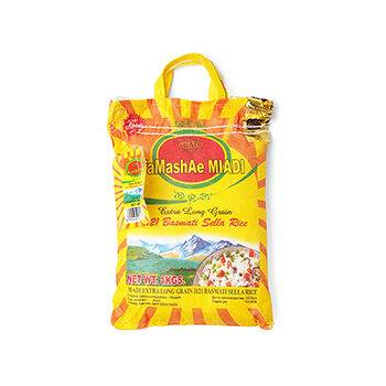 Длиннозёрный белый пропаренный рис TaMashAe Miadi басмати в мешке