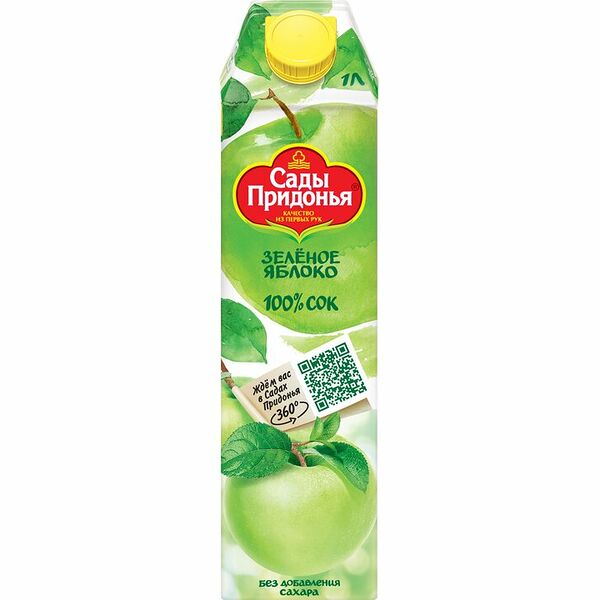 Сок Сады Придонья Зеленое яблоко, 1 л