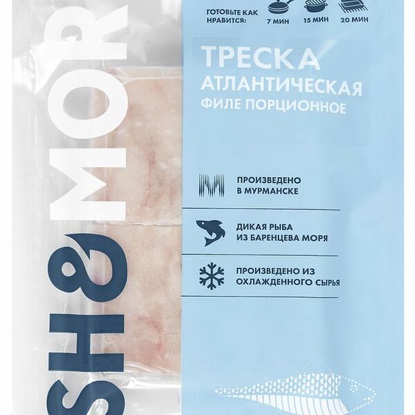 Треска замороженная Fish&More Атлантическая филе порционное, 400 г