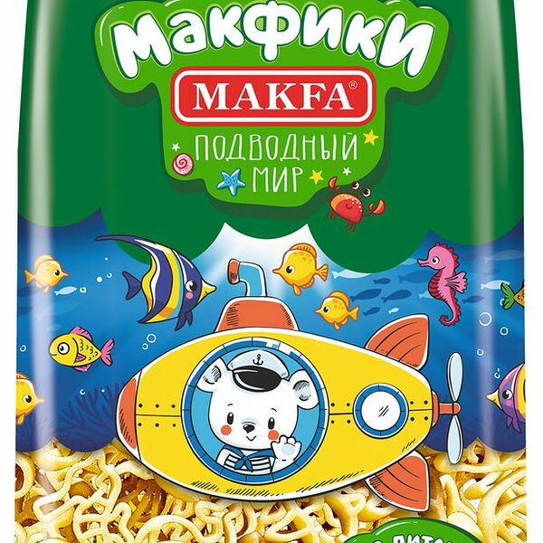 Макароны Makfa Макфики подводный мир фигурные