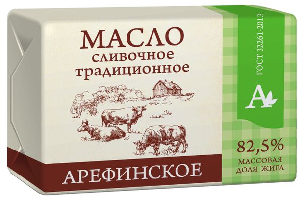 

Масло Арефинское Традиционное сливочное 82.5%
