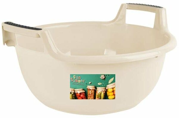 Таз Plast Team 16 л круглый молочный туман, 445х430х215 мм