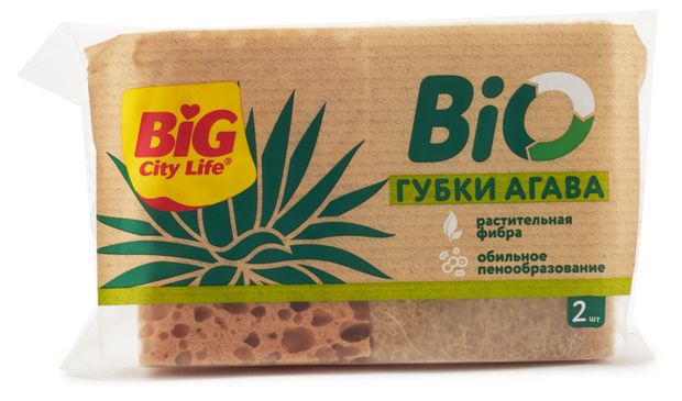 

Губки кухонные Big City Life Bio Агава, крупнопористые, 2 шт.