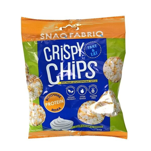 Чипсы низкокалорийные Snaqfabriq Сметана и зелёный лук 50 г