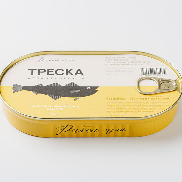 Треска атлантическая Рыбное меню филе бланшированное в масле