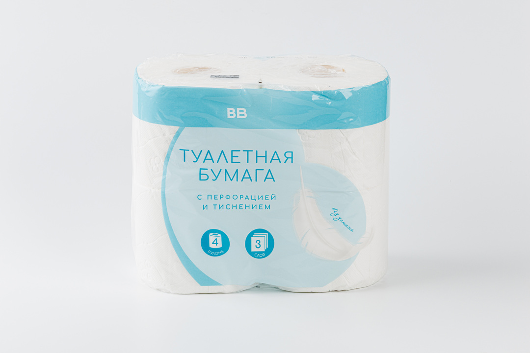 

Туалетная бумага ВкусВилл белая 3 слоя 4 рулона