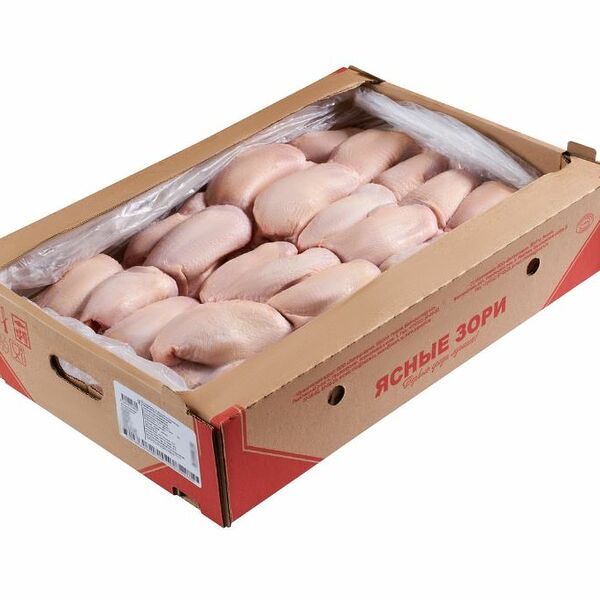 Окорочок цыпленка-бройлера Ясные зори бескостный с кожей замороженный, ~10 кг