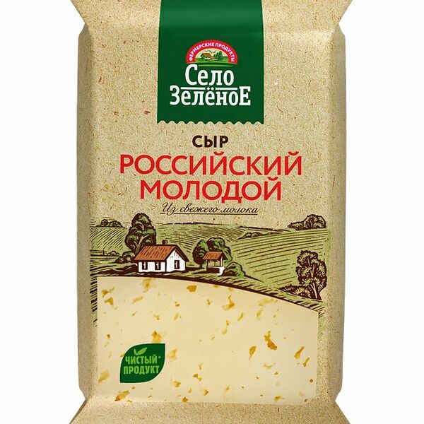 Сыр Село Зелёное Российский молодой 50%, 200 г