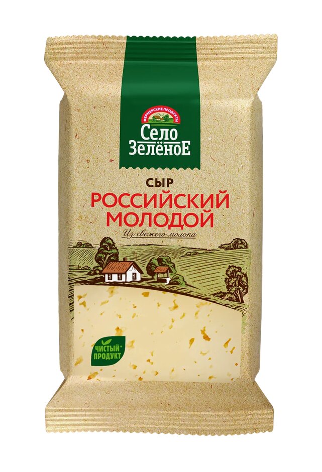 

Сыр Село Зелёное Российский молодой 50%, 200 г