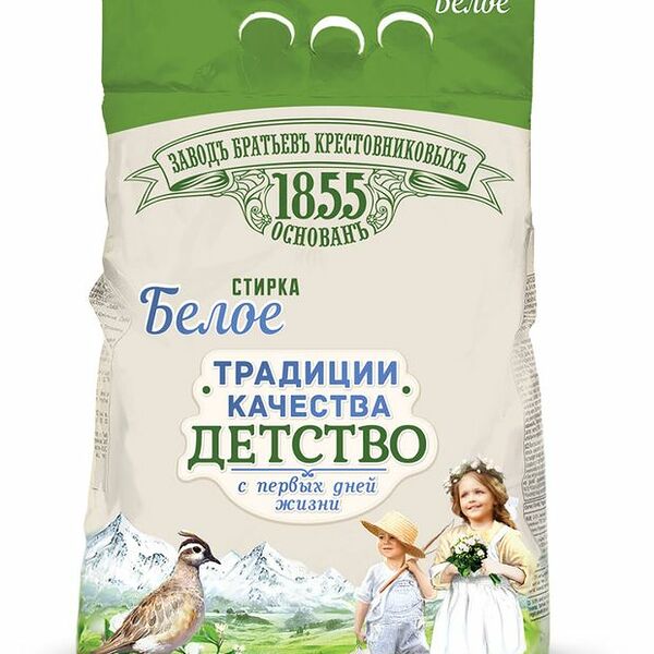 Стиральный порошок детский Заводъ Братьевъ Крестовниковыхъ Белое 2400 мл