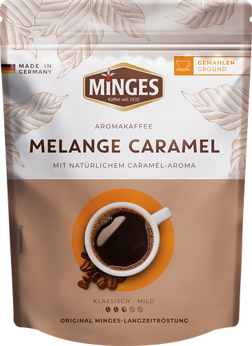 Кофе молотый MINGES Melange Caramel натуральный жареный с ароматом карамели, 250г