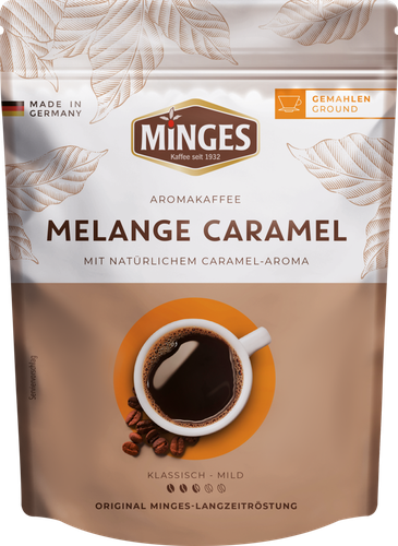 

Кофе молотый MINGES Melange Caramel натуральный жареный с ароматом карамели, 250г