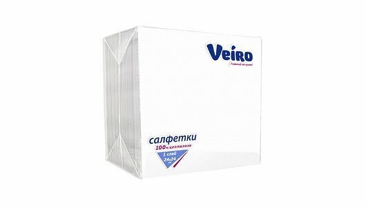 Салфетки бумажные Veiro белые 1-слойные