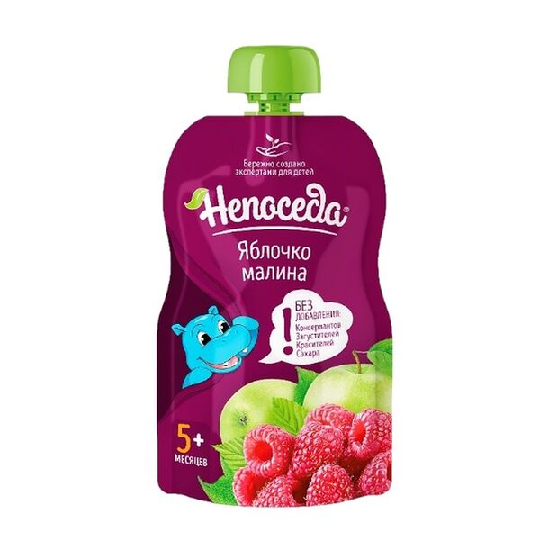 Пюре фруктовое Непоседа яблоко и малина с 5 месяцев пауч