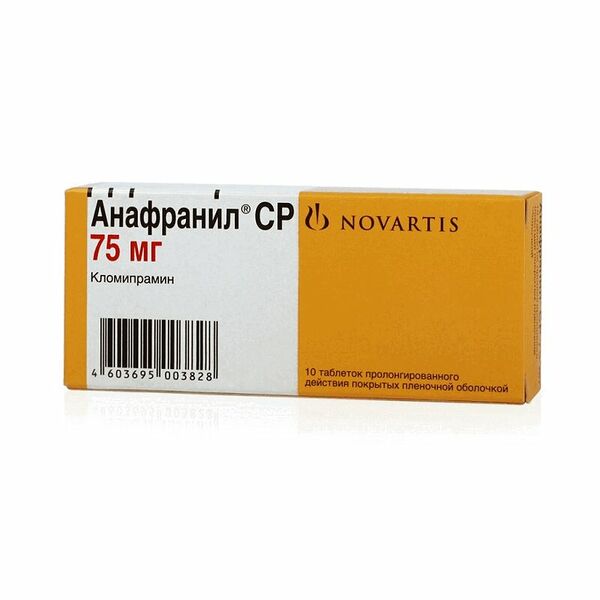 Анафранил СР таблетки пролонгированного действия 75 мг 10 шт