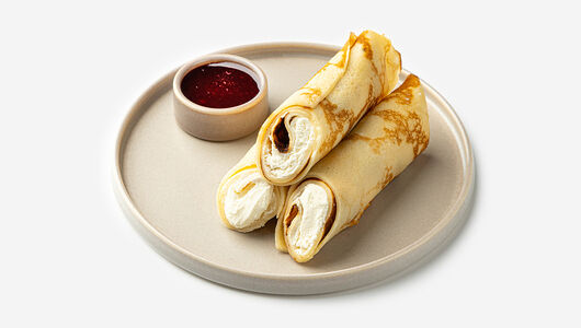 Блины с Крем чиз и вишней