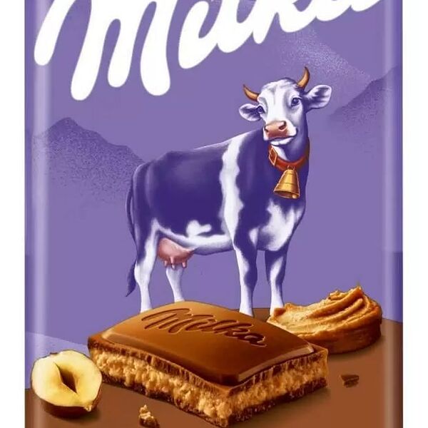 Шоколад молочный Milka с ореховой пастой из фундука, 80 г