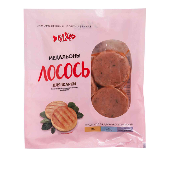 Медальоны из лосося Laks+ для жарки 300г