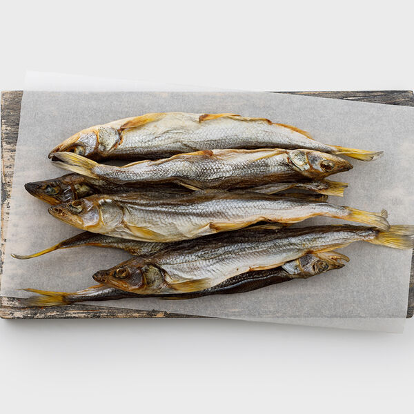 Корюшка азиатская зубастая неразделанная вяленая, вес