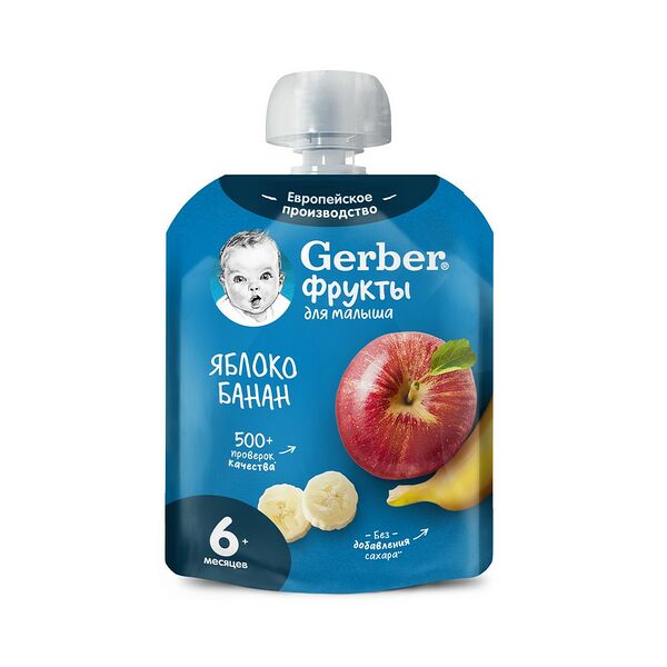 Пюре фруктовое Gerber Яблоко банан обог вит С с 6мес 90г ДП