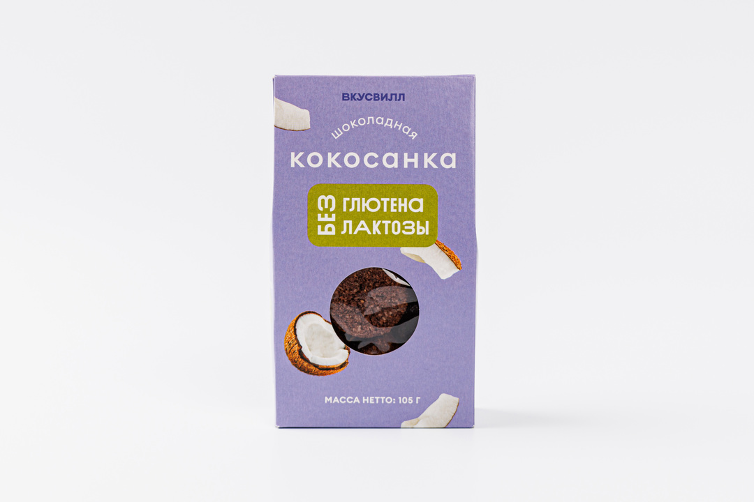 

Печенье Вкусвилл Кокосанка шоколадная 105 г