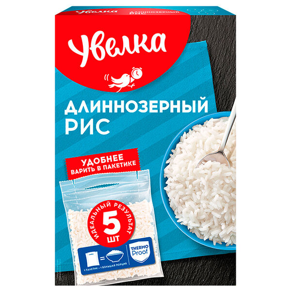 Рис Увелка длиннозерный шлифованный 5пак, 400 г