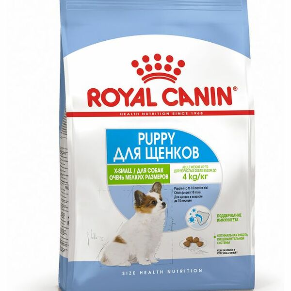 Сухой корм Royal Canin X-Small Puppy полнорационный для щенков миниатюрных пород (вес взрослой собаки до 4 кг) в возрасте до 10 месяцев 500 г