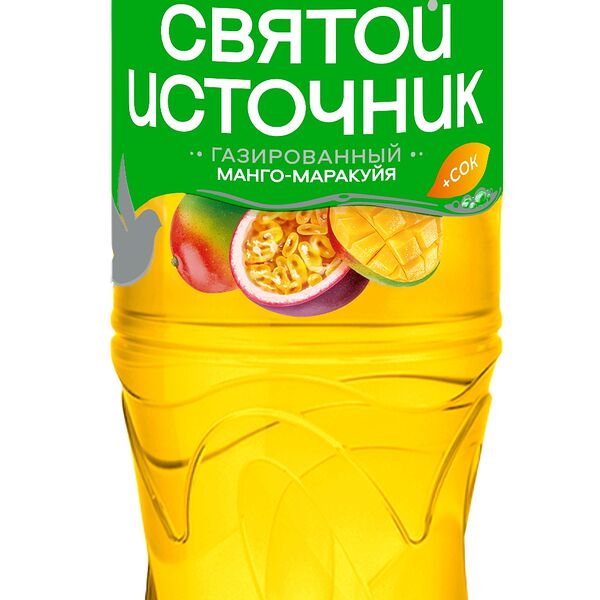 Напиток безалкогольный газированный Святой Источник вода и сок со вкусом манго и маракуйи 500 мл