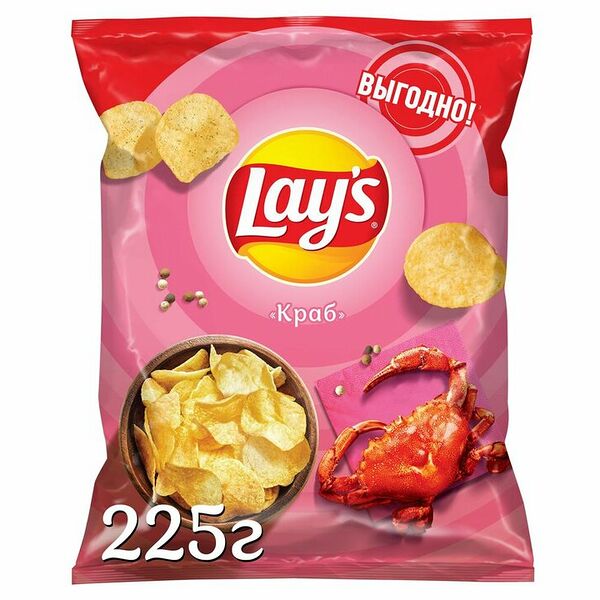 Чипсы картофельные Lay's Краб 225г