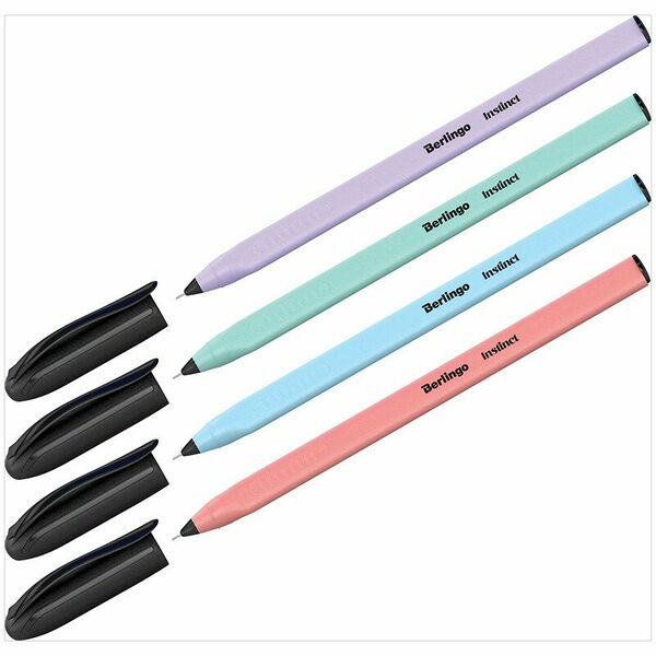 Ручка шариковая Berlingo Instinct, синий, 0.7 мм 1шт цвет корпуса в ассортименте