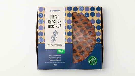 Пирог сдобный постный со смородиной, заморозка Продукт замороженный