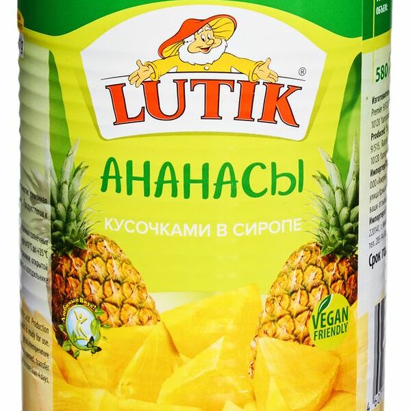 Ананас кусочками в сиропе ТМ Lutik (Лютик)