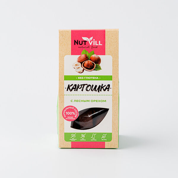 Печенье безглютеновое NutVill Картошка с лесным орехом (без сахара) 96 г