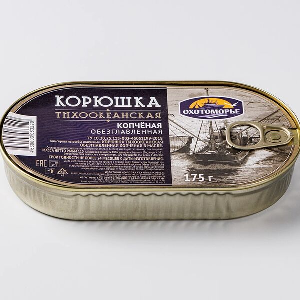 Корюшка Охотоморье копченая в масле 175 г