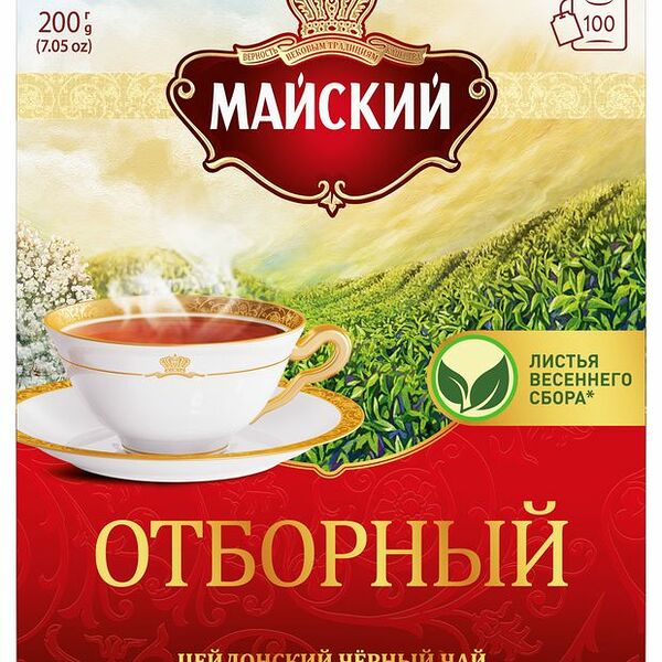 Чай Майский Отборный цейлонский в пакетиках, 100пак, 200г