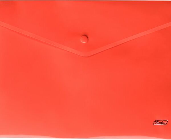 Папка-конверт Hatber на кнопке А4 красная