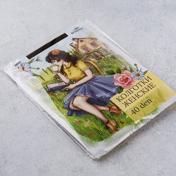 Колготки женские 40 den, черные, р. 2