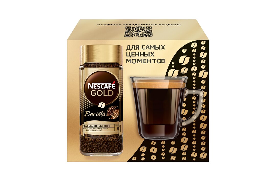 

Подарочный набор Nescafe Gold Barista коробка с кружкой 85 г