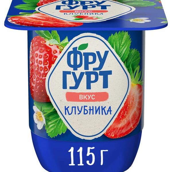 Продукт йогуртный Фругурт пастеризованный со вкусом клубники 2.5%, 115 г